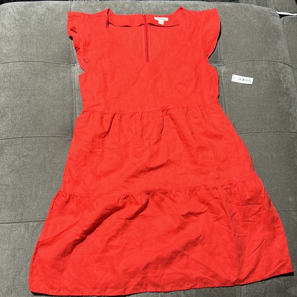 🥰🥰Women's Relaxed-Fit Washed Linen Blend Flutter-Sleeve Dress🥰🥰 - Picture 5 of 10